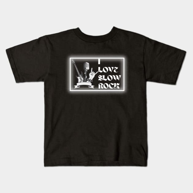 I Love Slow Rock Kids T-Shirt by PatBelDesign